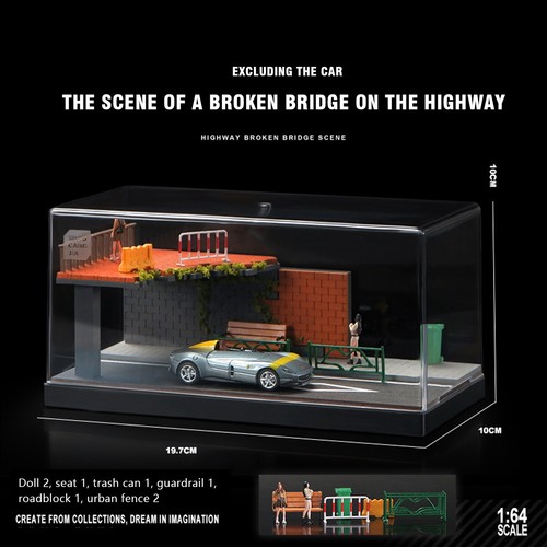 1:64 Model Car Diorama City Street Scenery highway Parking Lot Station Scene NRI - Picture 10 of 16