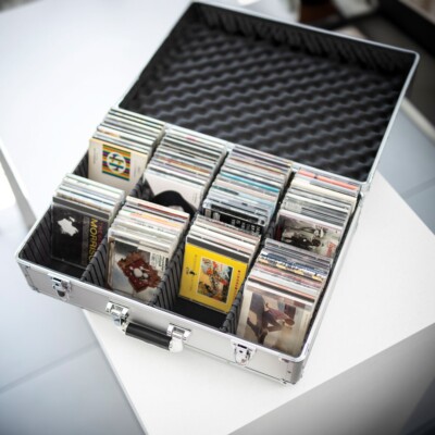CD Storage Case Aluminium Metal DJ Flight Heavy Duty Box For 120