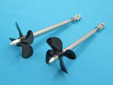 1Pair 4-blade Steel Assembly 4mm Shaft Catamaran Double Motor RC Boat