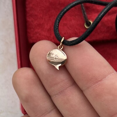 DoDo by Pomellato 9k Rose Gold Love Message Charm Handmade Enamel