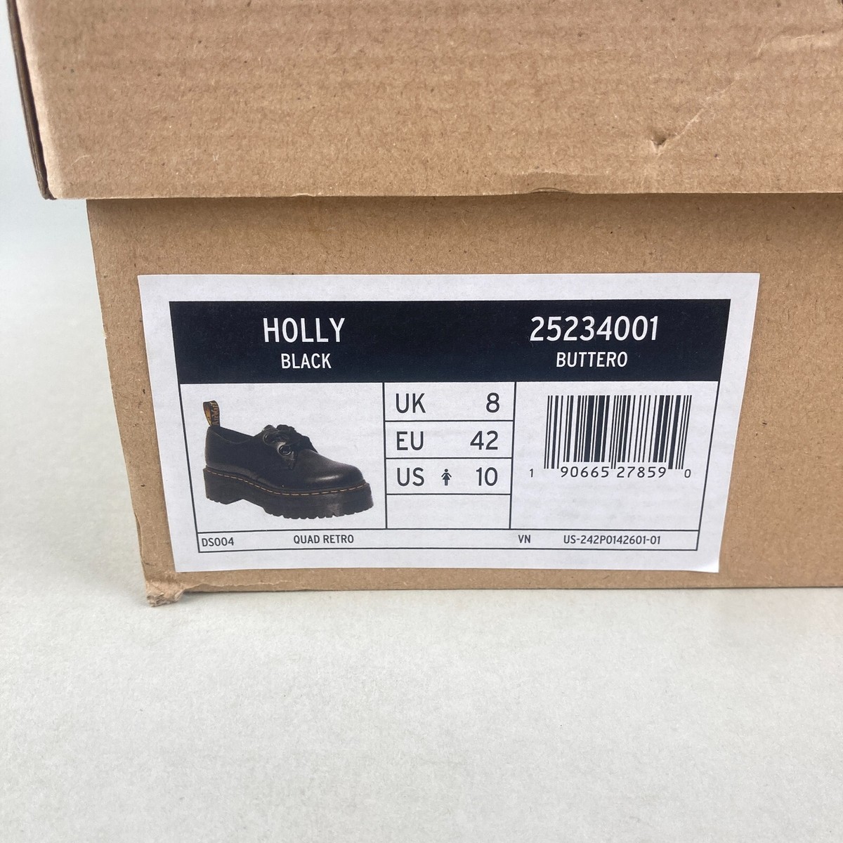 Dr. Martens Holly Black Buttero 25234001 Women's Size 10 Platform