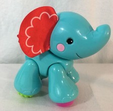 Fisher Price Amazing Animals Blue Baby Elephant with Red Cloth Ears Tail