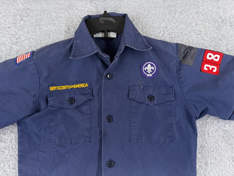 Camisa Uniforme Boy Scouts of America Juvenil Mediana Azul Abotonada Cub Utah Foto 4 de 4