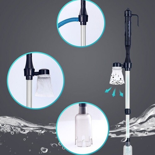 Fish Tank Cleaner Aquarium Gravel Battery Water Changer Vacuum Syphon Pump Pipe - Picture 6 of 12