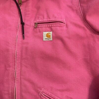 Pink Carhartt Coat Jacket Womens XL Salmon Rose Sherpa Lined