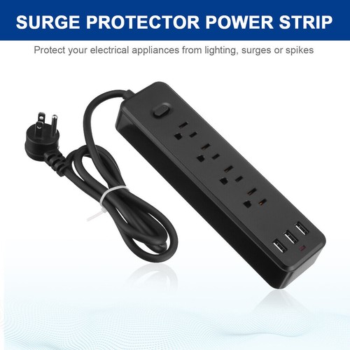 Multi Outlet Wall Mountable USB Surge Protector Power Strip with USB Ports Plugs - Picture 35 of 38