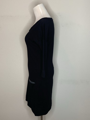 Rag & Bone Knit Womens Round Neck Knit Shift Sweater Dress Black Sz XS - Picture 2 of 7