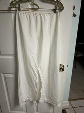 60s 70s Wondermaid Half Slip Small White Long Silky Slit Lace Union Med 26 Thick