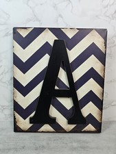 Metal Accent Home Decor Letter A Hobby Lobby 14x12 Chevron Blue White Initial