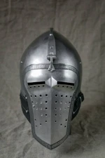 Medieval Knight fully functional Italian Bascinet Longface Helmet Costum  Gift