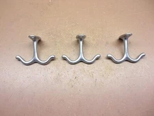 Three (3) Zinc Alloy Ceiling Double Wardrobe Hooks 1 3/4" x 2 1/4" FREE S/H!