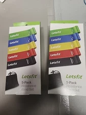 Letsfit JSD01-5P Resistance Loop Bands - 2  Pack of 5 bands