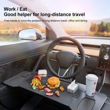 Portable Folding Laptop Desk Eating Table Steering Wheel Tray For Tesla Model3/Y