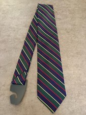 Brooks Brothers Green, Navy, Red,  Yellow Stripes 100 Silk Men's Necktie 58"