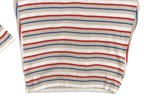 VINTAGE HIPPIE STRIPED BANDED WAIST V NECK TOP DEADSTOCK LARGE! - Picture 14 of 14
