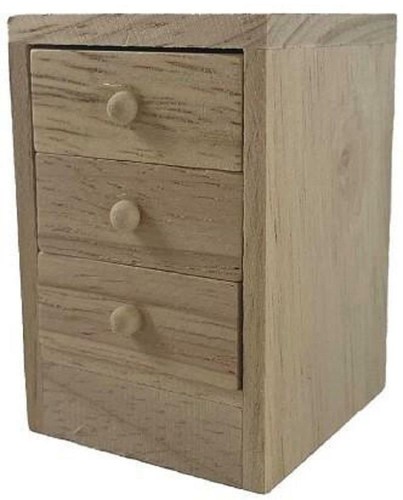 Dolls House Bare Wood Storage Cabinet Miniature Bedroom Nursery Study Furniture
