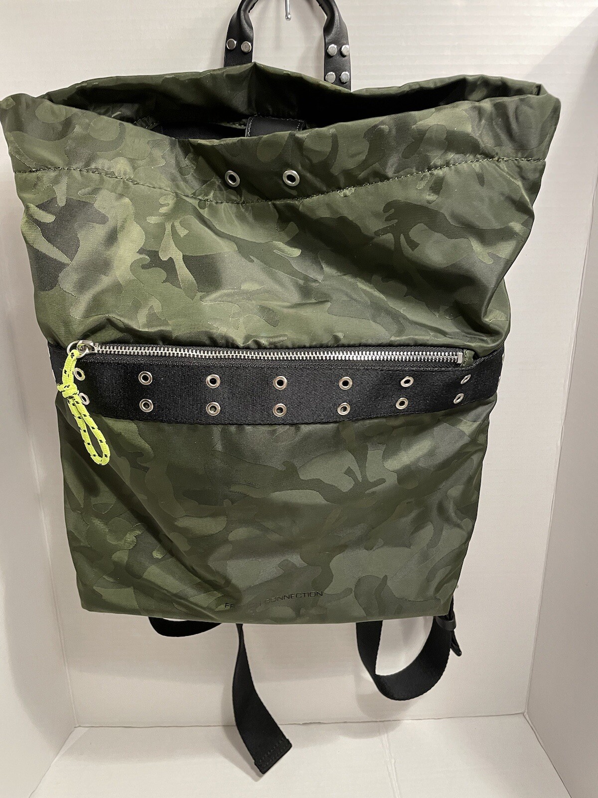 French Connection Rocky Drawstring Backpack Green… - image 1