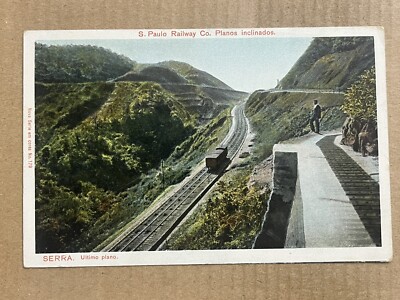 Postcard Brazil Sao Paulo Railway Railroad Train Tracks Mountain Incline
