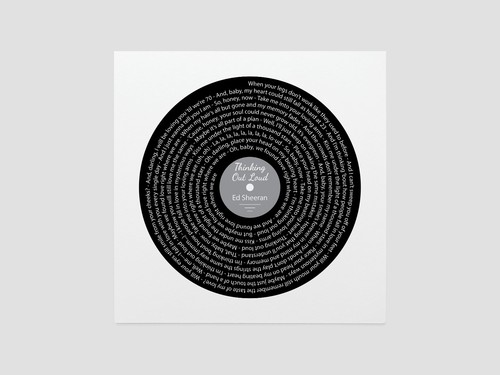 Ed Sheeran Lyrics Vinyl Print – Thinking Out Loud – Romantic Music Gift - Afbeelding 9 van 31