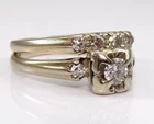 2Ct Round Lab Created Diamond Vintage Art Deco Bridal Ring Set 14k Gold Finish