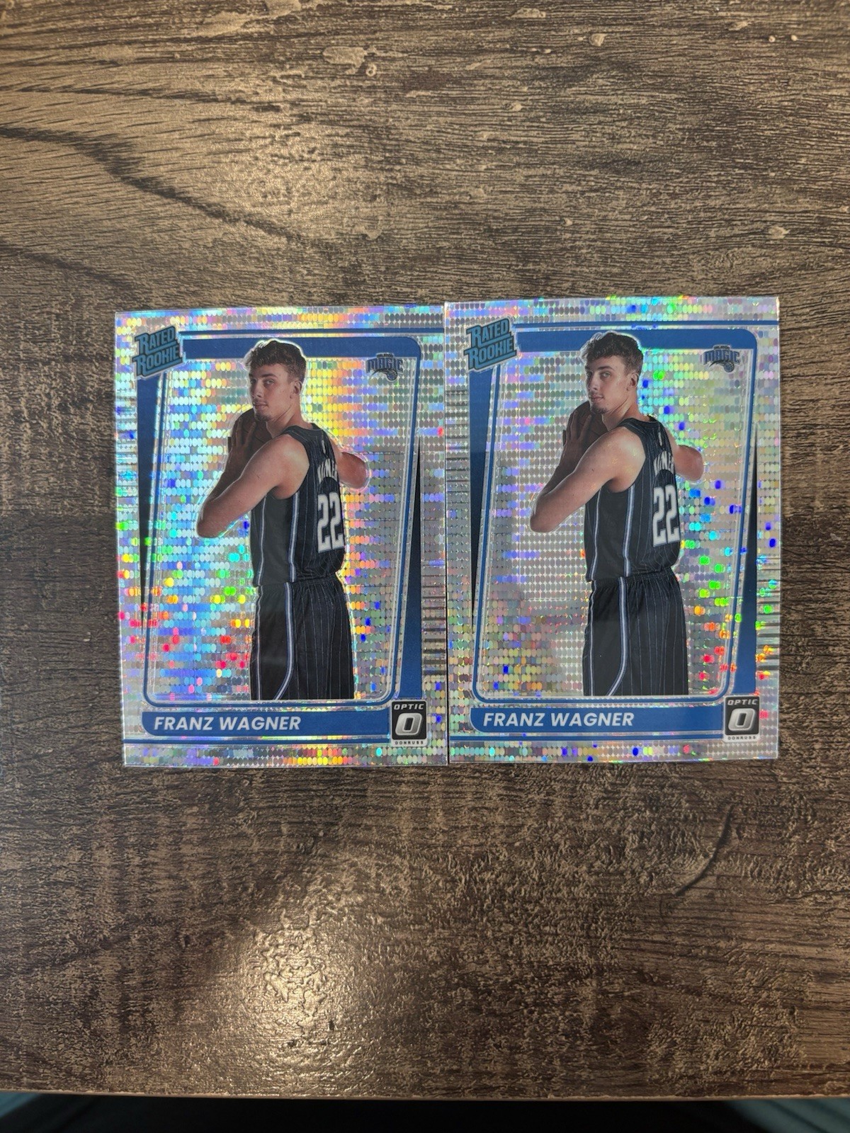 (2) 2021-22 Donruss Optic #185 Franz Wagner Target Pulsar Prizm Rookie Magic