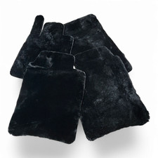 Black Sheepskin Floor Mats Interior Carpet For Mercedes Benz S Class 2021-2026