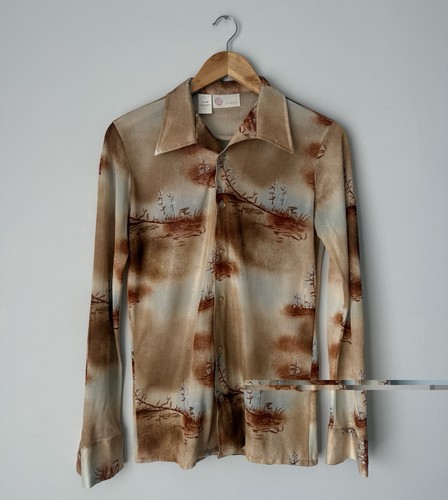 1970s Kings Road Sears Landscape Print Shirt