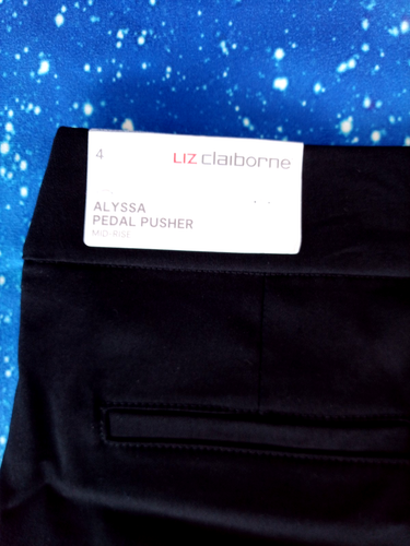 Pantalon Tailleur Femme Crazy Horse Liz Claiborne Noir Taille 12 - Neuf Avec étiquettes - Stretch Flat Front