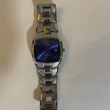 Louis Valentin Blue Dial. Date. Daily wear Stainless Quartz Watch - Bracelet 