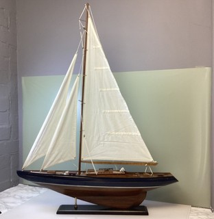 Wooden Model Sailing Yacht Large Maritime Decor Collectable Ornament TH3