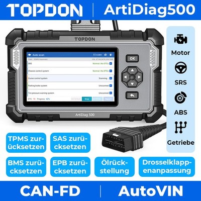 2026TOPDON ArtiDiag500 2.0 KFZ OBD2 Diagnosegerät BMS EPB Öl TPMS CAN FD Deutsch