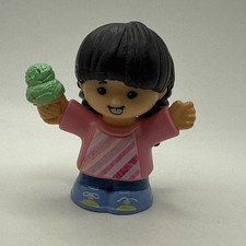 Fisher Price Little People Ice Cream Truck Asian Black Hair Girl Braids Cone