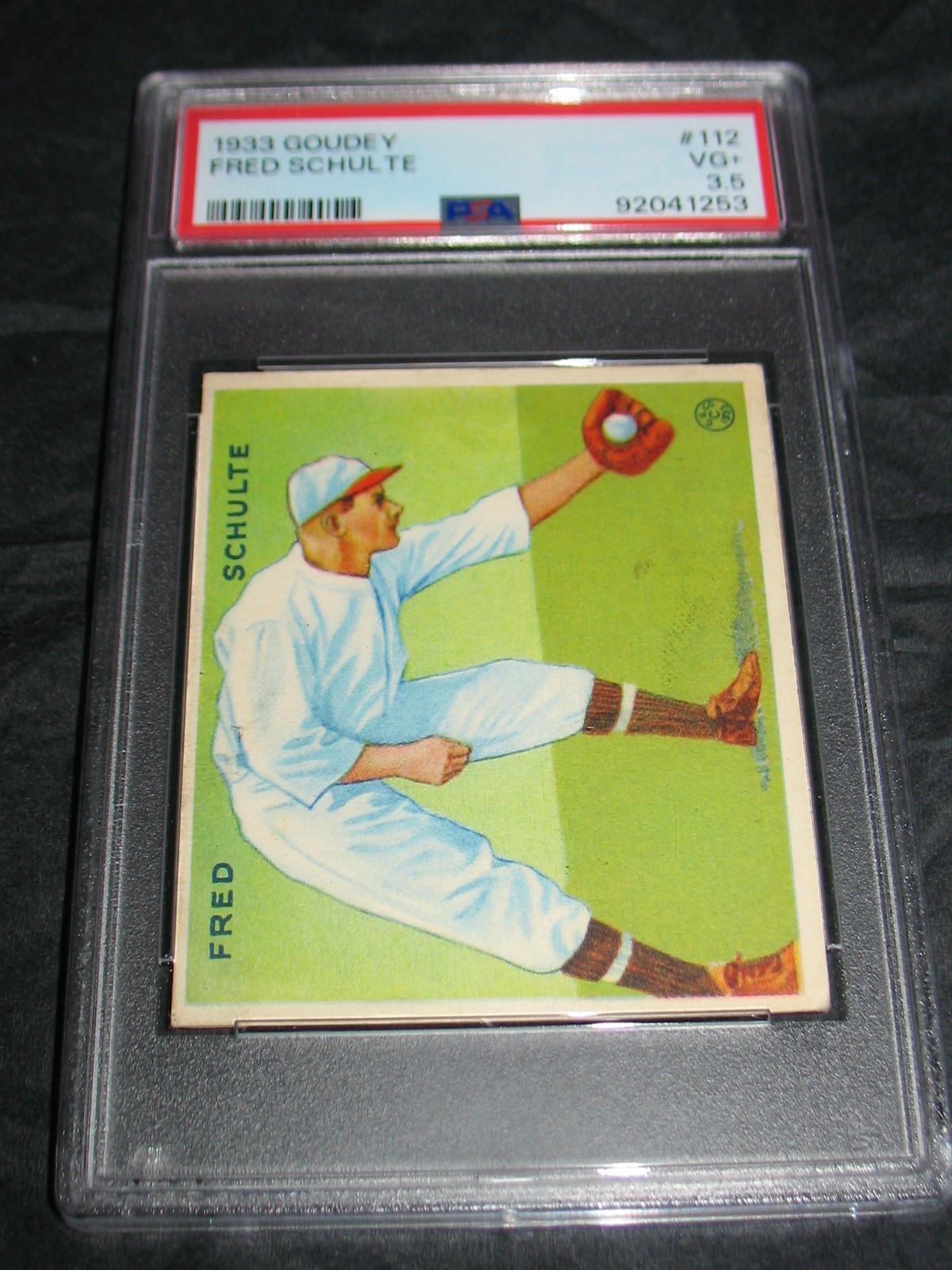 1933 Goudey #112 Fred Schulte PSA 3.5 VG + ~Washington Senators