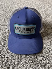 Hooey Cactus Ropes Texas SnapBack Hat Cap Adjustable Trucker Blue Gray Nice