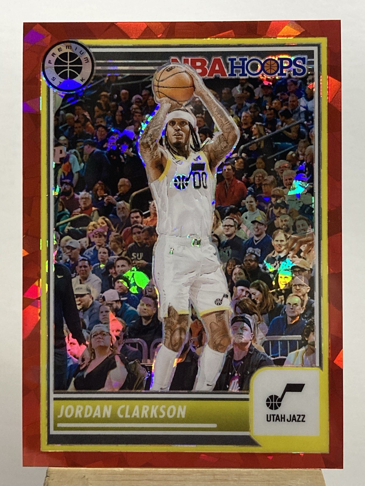 2023-24 Panini Premium Stock Jordan Clarkson /99 Red Ice Prizm Jazz