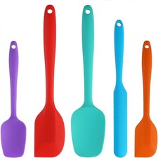 5 Piece Silicone Spatula Set - Rubber Spatula - 600°F Heat Spoon (Multicolor-5)