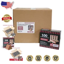 1200 Penny Coin Roll Wrappers - Double Wrapped Kraft Paper, Bulk Coin Storage