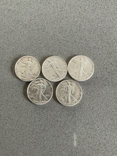 walking liberty half dollar lot of 5