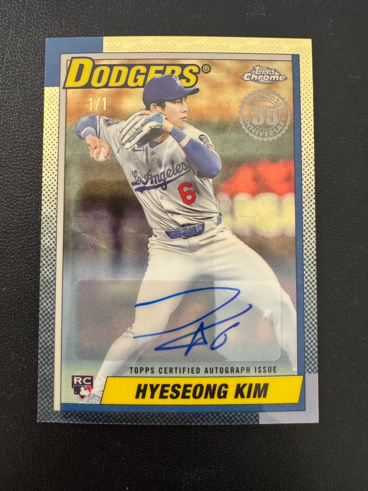 2025 Topps Update Hyeseong Kim Silver Pack 1990 Chrome SuperFractor Auto 1/1 RC