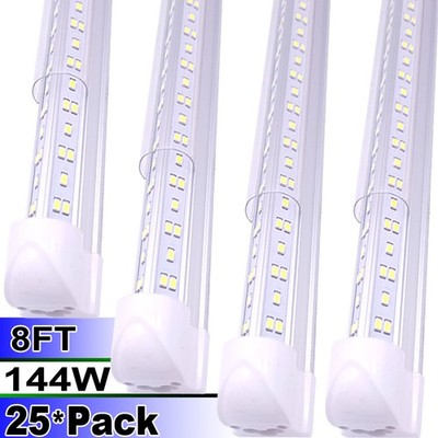LED Shop Lights Fixture Tube Strip Ceiling Lights 8ft For Garage Workshop 25/Pac