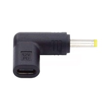 cablecc USB 3.1 Type C USB-C Female to DC 12V 4.0x1.7mm Plug Adapter 90 Black