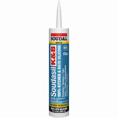 Soudasil Silicone Kitchen & Bath Caulk, White, 10.1 oz. - 146727