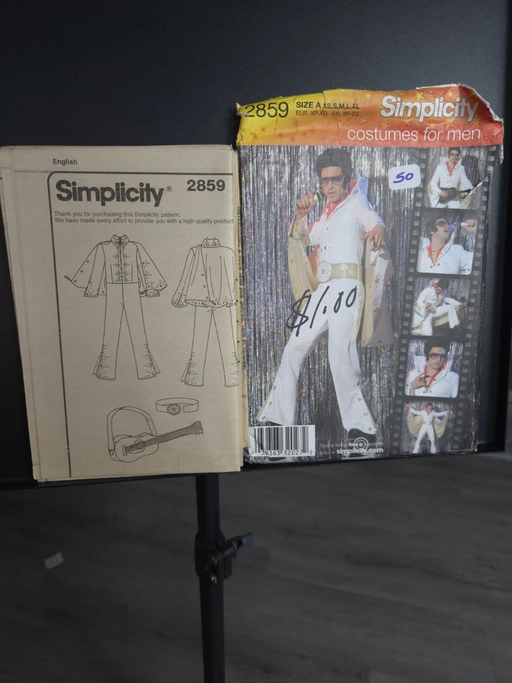 Simplicity Pattern 2859 Elvis Presley Vegas Jumpsuit w/ Cape, Uncut ALL SIZES - Image 3 of 4