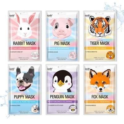 Epielle Character Face Mask Fuzzy 6 Count (Pack of 1), Friends 6 Pack 