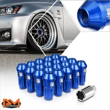 20Pcs J2 Aluminum M12x1.5 Closed End Style Bulge Acorn Lug Nuts+Extension Blue