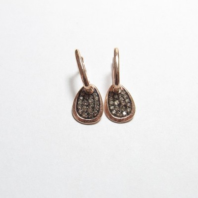 BH EFFY 14K Rotgold natürlicher cognacfarbener Brillantschliff Diamant Ohrhänger 0,50