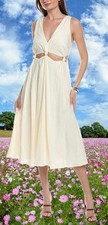 Farm Rio Dress, Long Dress, Size XL, Cutout, Linen, Boho, Knots, WAS $200 *NEW!*