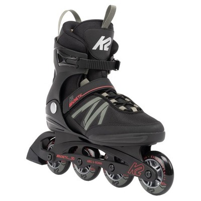K2 Kinetic 80 Inline Skates Black Gray Adjustable Lacing Beginner Friendly