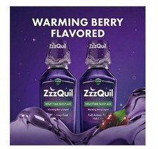 ZzzQuil Nighttime Sleep Aid Liquid Warming Berry 4 fl oz Pack of 2 Diphenhydrami
