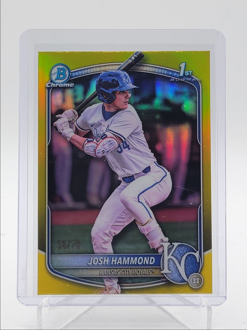 JOSH HAMMOND 2025 BOWMAN CHROME DRAFT 1ST YELLOW REFRACTOR /75 Q5547